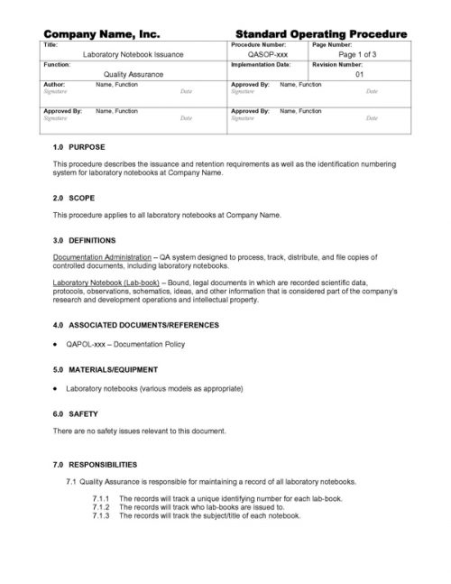 Laboratory Notebook Issuance