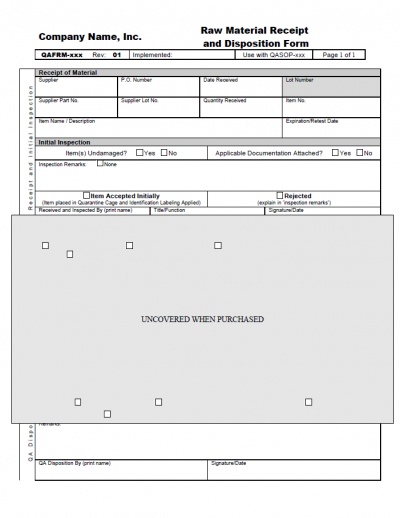 Raw Material Receipt and Disposition – GMPDocs.com